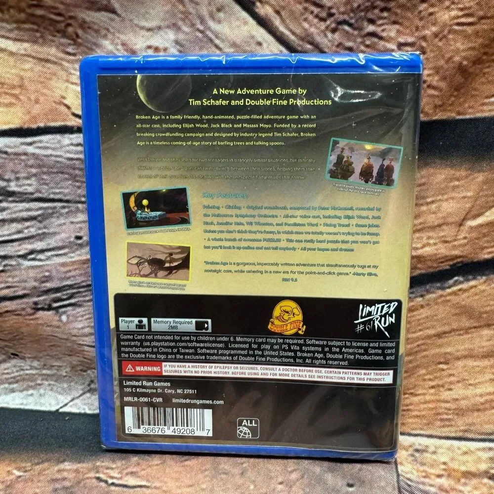 Broken Age Limited Run #61 PS Vita Video Game Adventure Puzzle